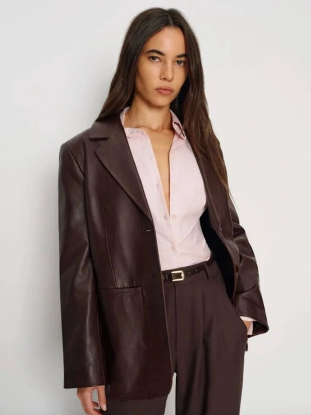 NWT REFORMATION Veda Leon Oversized Blazer, Merlot, size XS